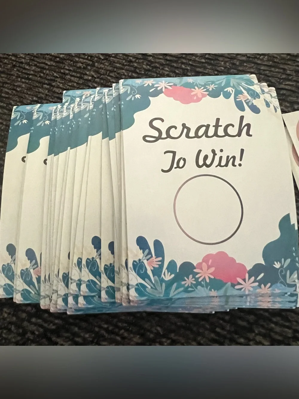 DIY Scratch To Win Cards with Pink Scratch Circles